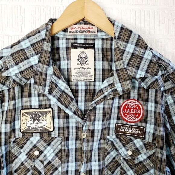 J.A.C.H.S western style plaid button down extra large - Picture 4 of 13